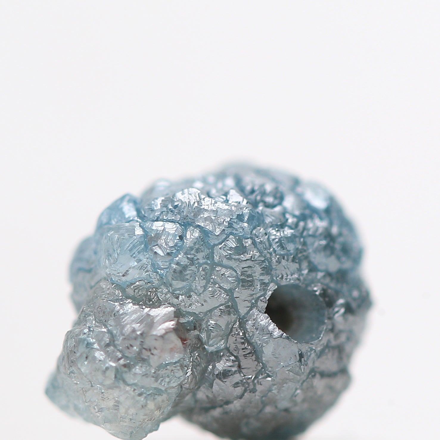 Blue Diamond , 1.18 Carat Fancy Blue Color Rough Loose Diamond Beads wt 1 MM Drilled Hole