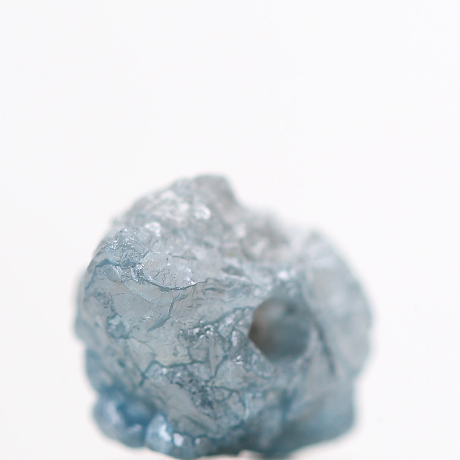 0.97 TCW Unique Natural Blue Color Rough Diamond Beads with 1 MM Drilled Hole