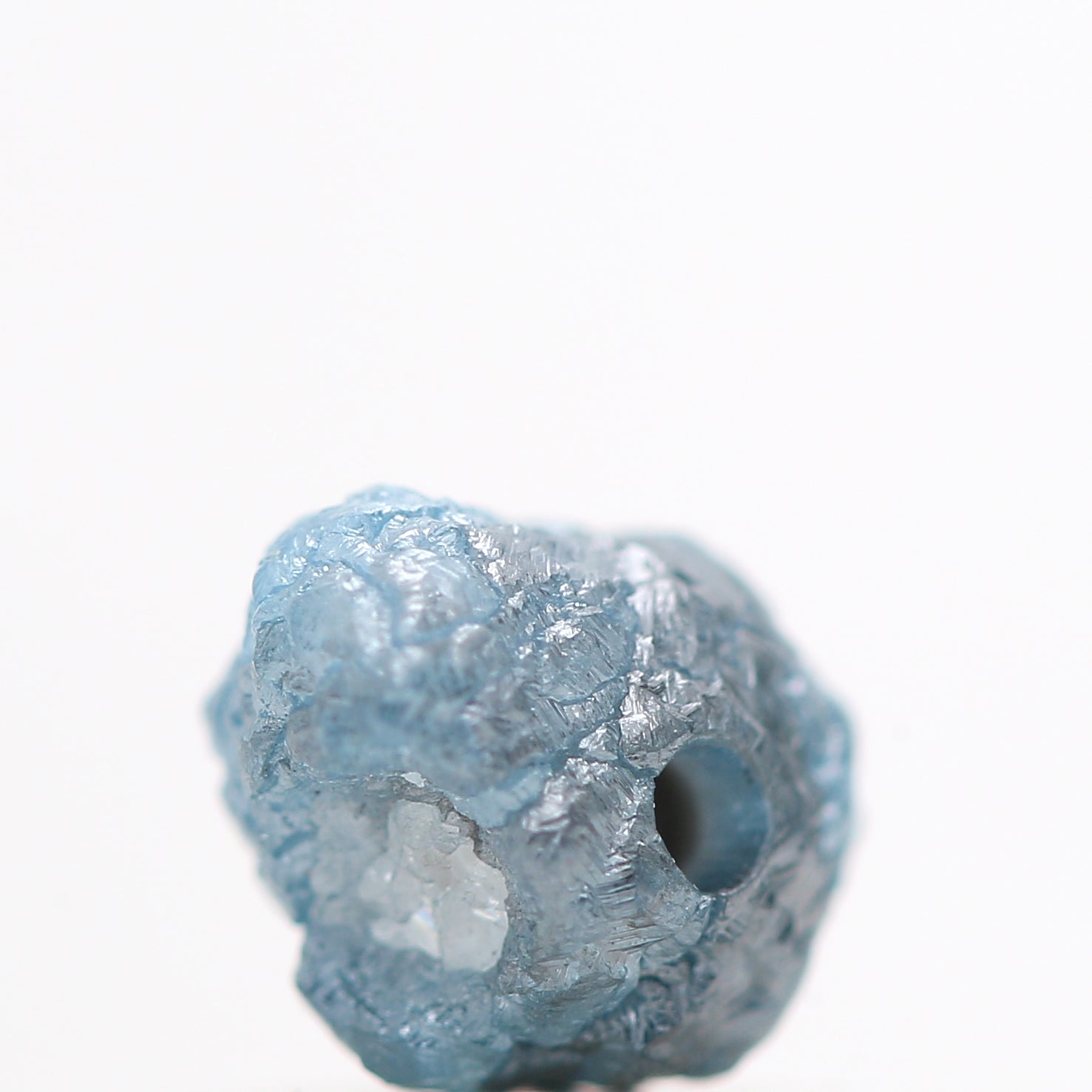 0.86 Ct Conflict Free Natural Blue Rough Loose Diamond Wt Drilled Hole