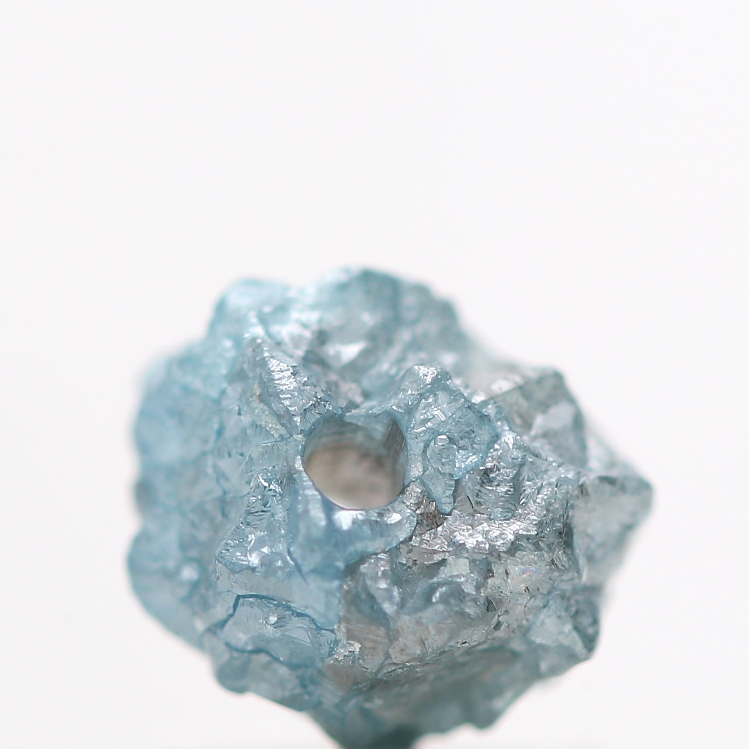 0.93 Cts Natural Blue Diamond , Fancy Blue Color Rough Diamond Beads with 1 MM Drilled Hole, Natural Loose Diamond, Blue Diamond