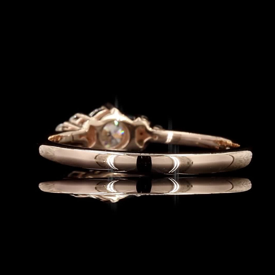 Natural White Round Cut Diamond 14k Gold Engagement Ring, Minimalist Wedding Ring, Unique Promise Dainty Bridal Simulated Diamond Ring For Her