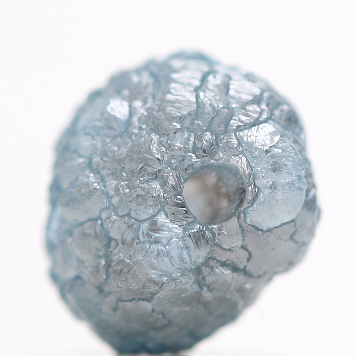 1.14 Carat Rare Natural Blue Color Rough Diamond Beads with 1 MM Drilled Hole for Jewelry