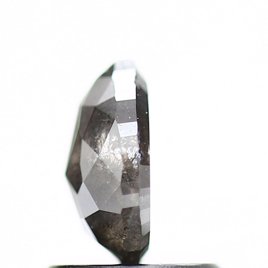 Salt and Pepper Diamond, 0.87 Ct Natural Gray Color Pear Cut Loose Diamond for Engagement Ring Jewelry