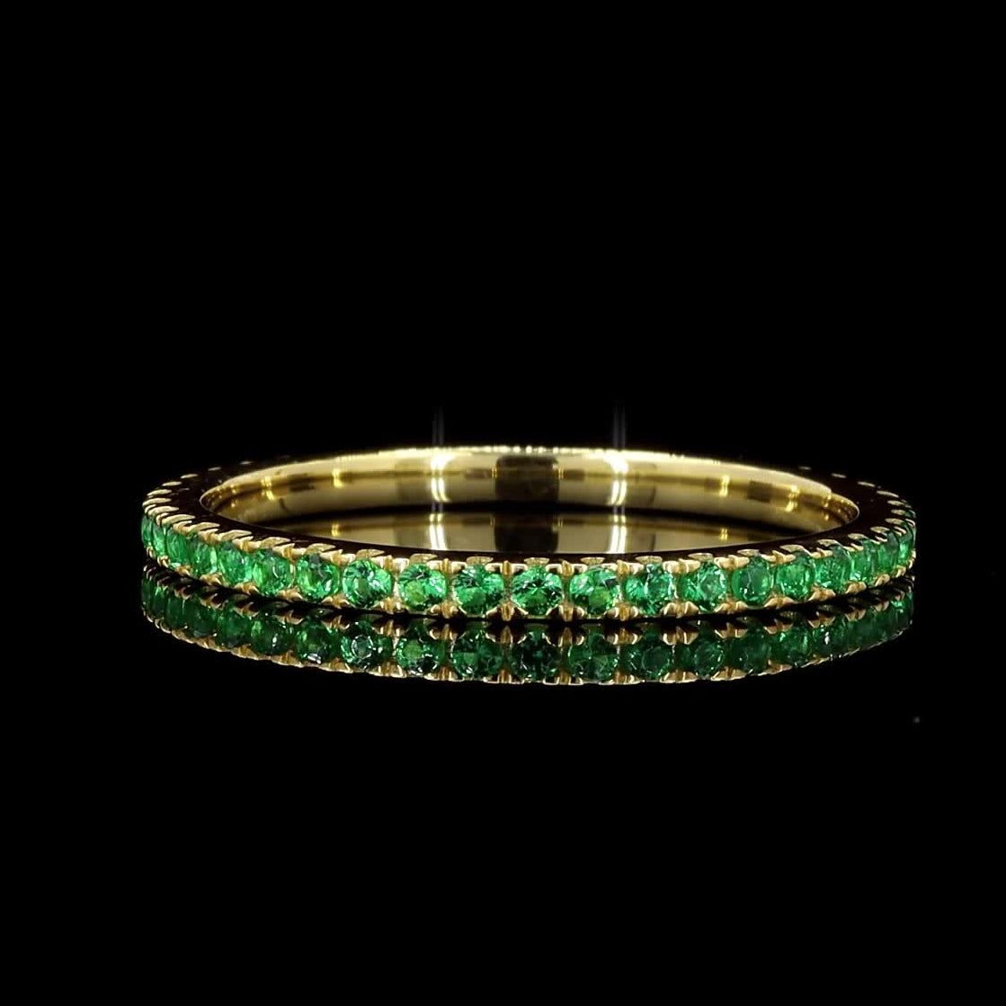 Natural Green Round Diamond 14k Gold Ring, Raw Diamond Dainty Ring, Handmade Vintage Gold Jewelry, Eternity Cluster Ring, Gift for Her