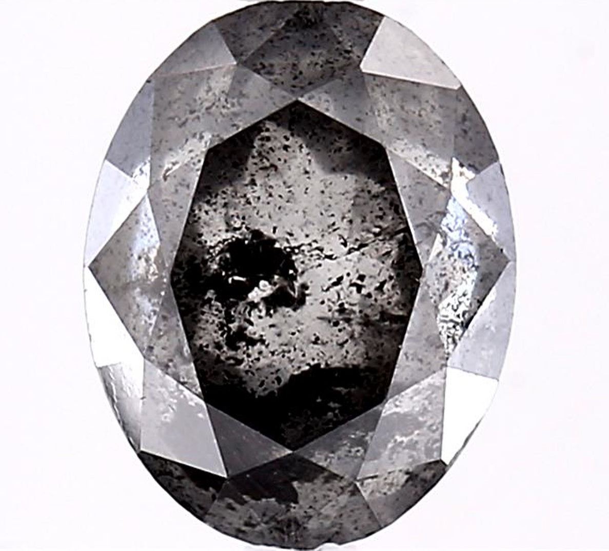 2.84 Carat Salt and Pepper Diamond, Natural Gray Color Oval Loose Diamond for Engagement Ring