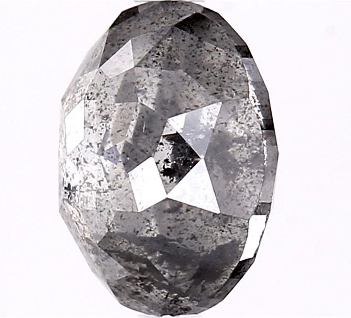 2.84 Carat Salt and Pepper Diamond, Natural Gray Color Oval Loose Diamond for Engagement Ring