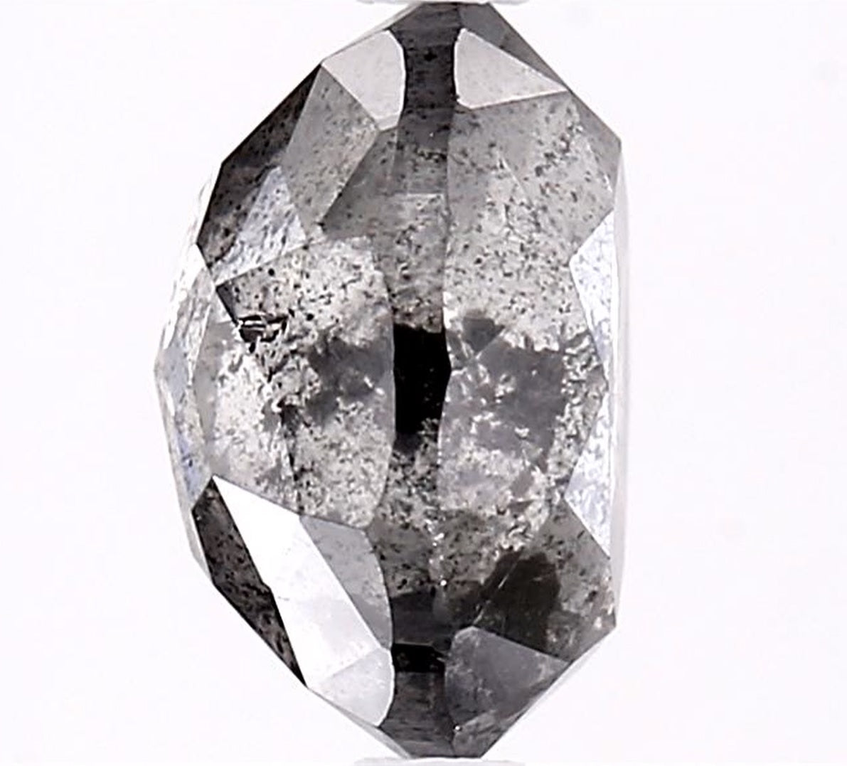 2.84 Carat Salt and Pepper Diamond, Natural Gray Color Oval Loose Diamond for Engagement Ring