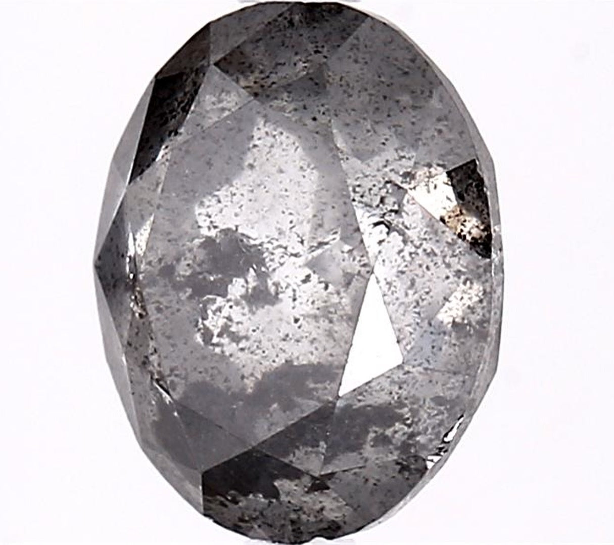 2.84 Carat Salt and Pepper Diamond, Natural Gray Color Oval Loose Diamond for Engagement Ring