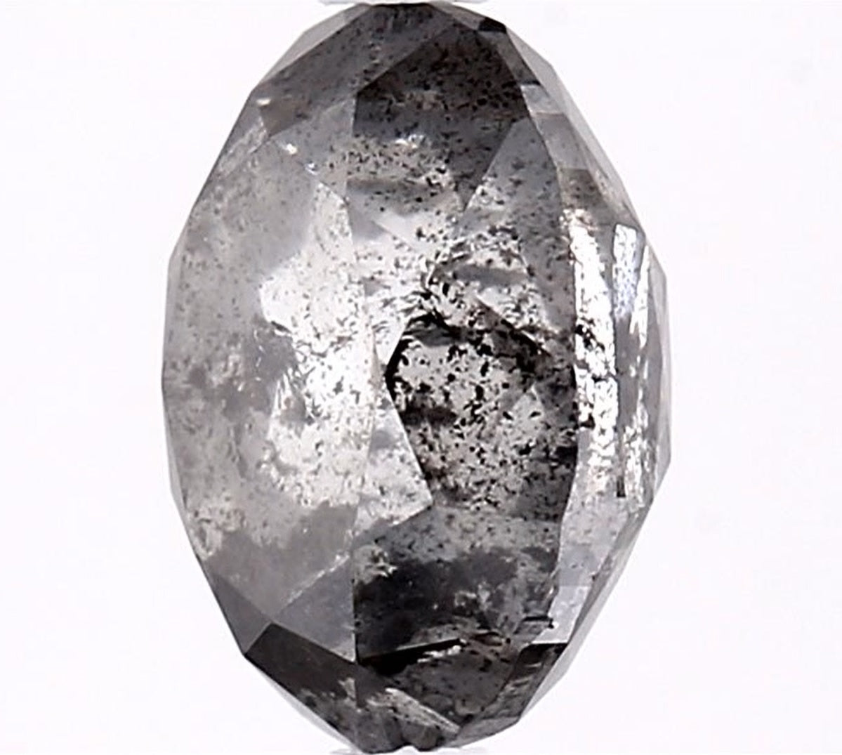 2.84 Carat Salt and Pepper Diamond, Natural Gray Color Oval Loose Diamond for Engagement Ring