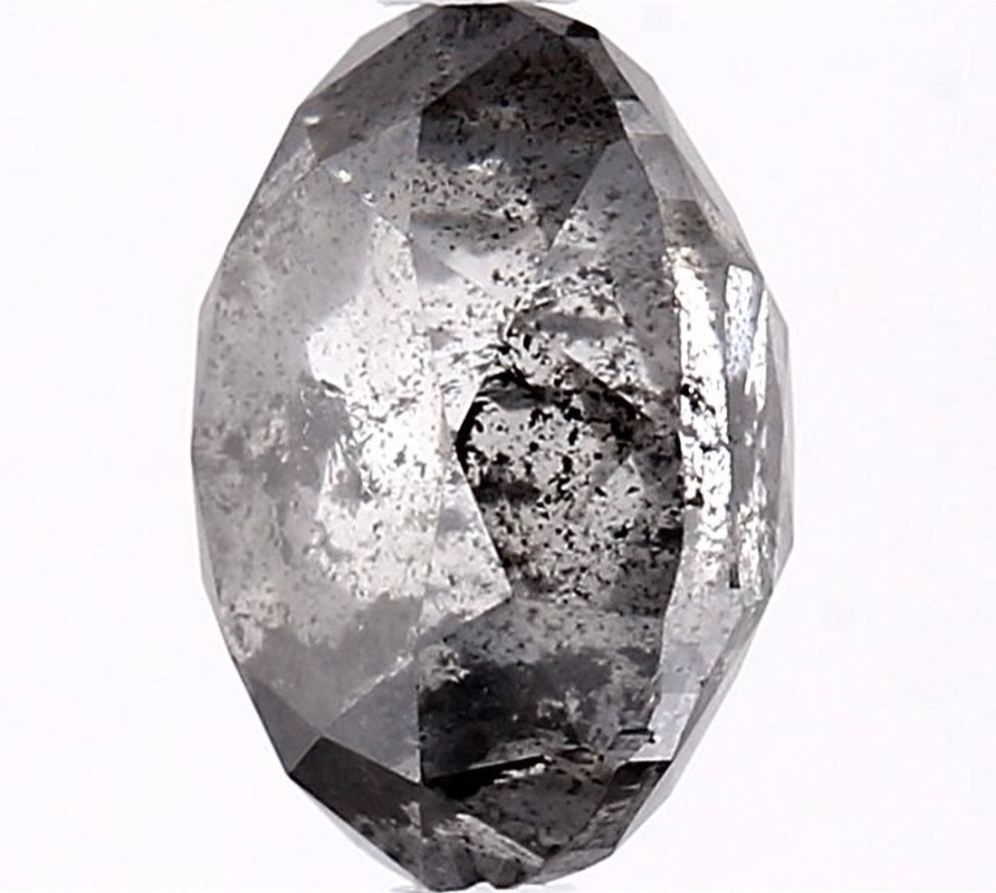 2.84 Carat Salt and Pepper Diamond, Natural Gray Color Oval Loose Diamond for Engagement Ring