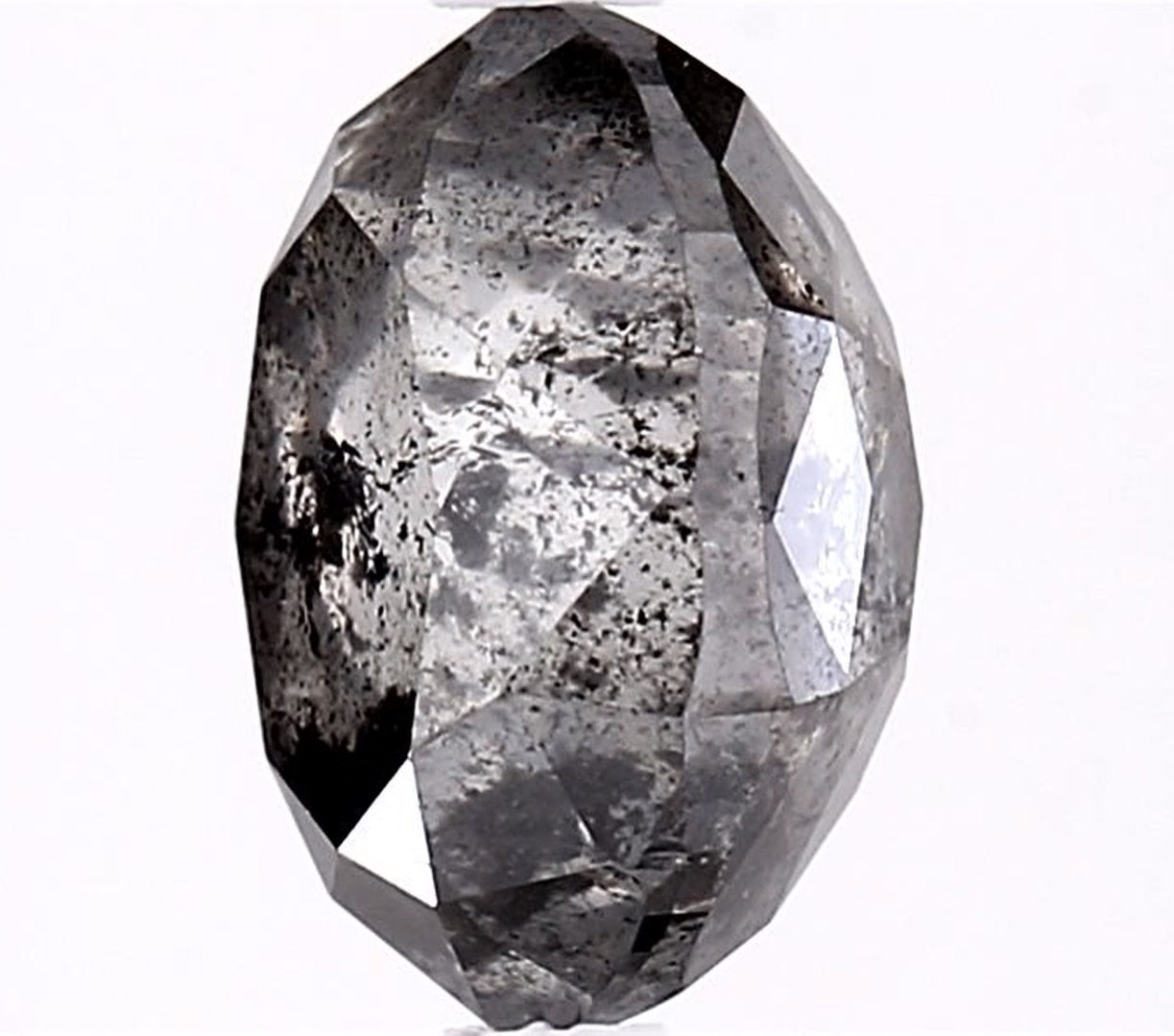 2.84 Carat Salt and Pepper Diamond, Natural Gray Color Oval Loose Diamond for Engagement Ring