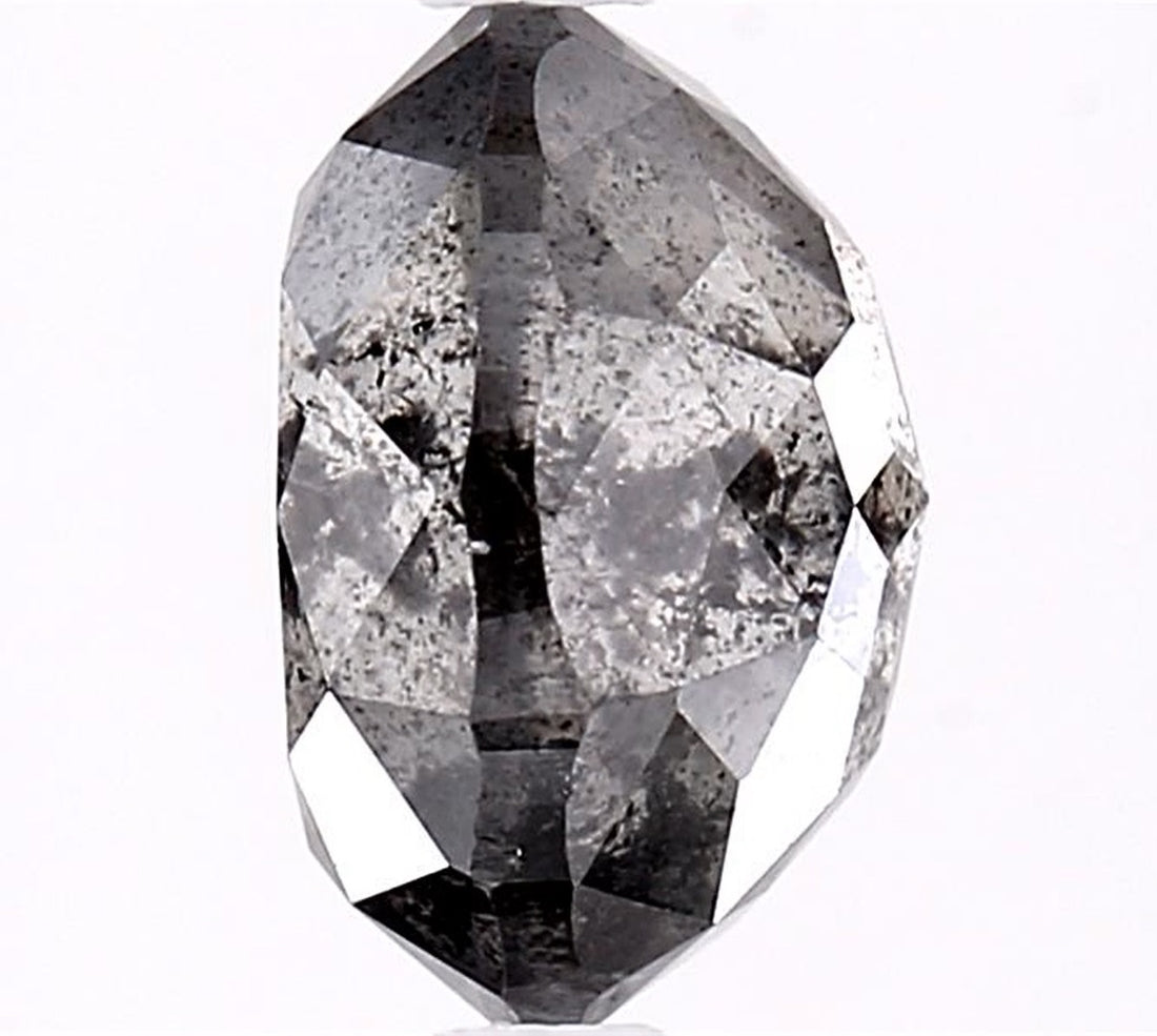 2.84 Carat Salt and Pepper Diamond, Natural Gray Color Oval Loose Diamond for Engagement Ring