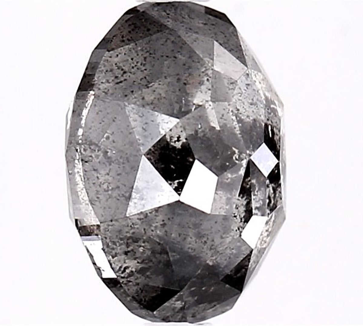 2.84 Carat Salt and Pepper Diamond, Natural Gray Color Oval Loose Diamond for Engagement Ring
