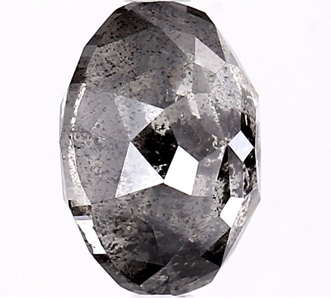 2.84 Carat Salt and Pepper Diamond, Natural Gray Color Oval Loose Diamond for Engagement Ring