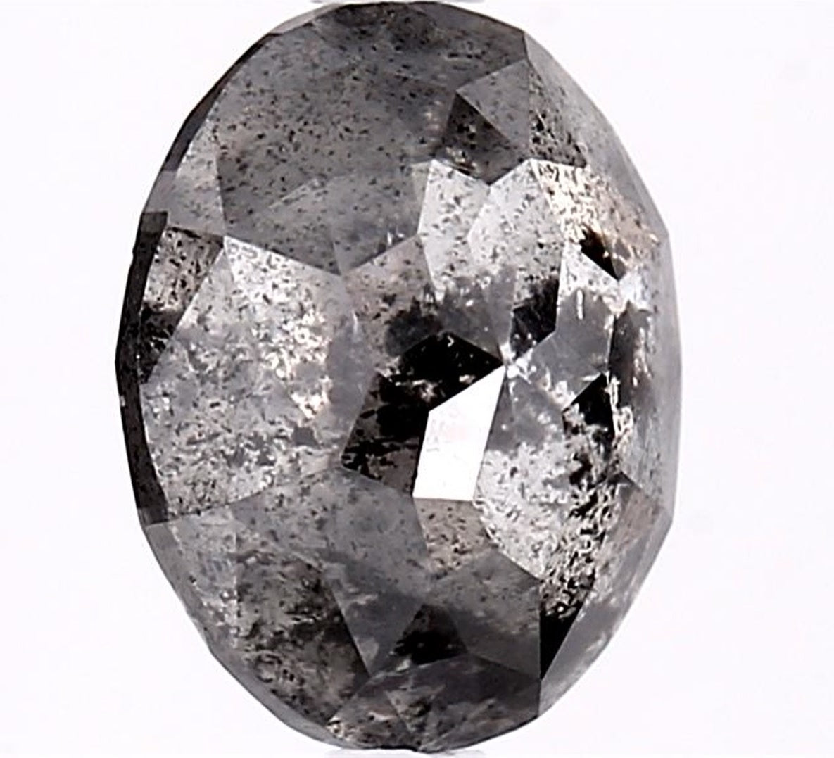 2.84 Carat Salt and Pepper Diamond, Natural Gray Color Oval Loose Diamond for Engagement Ring