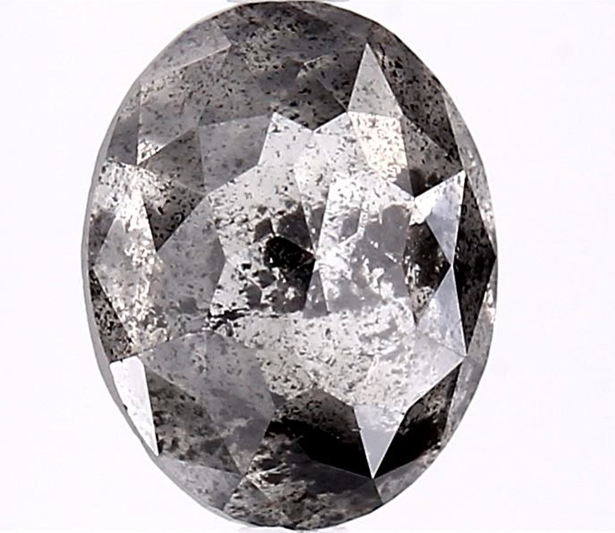 2.84 Carat Salt and Pepper Diamond, Natural Gray Color Oval Loose Diamond for Engagement Ring