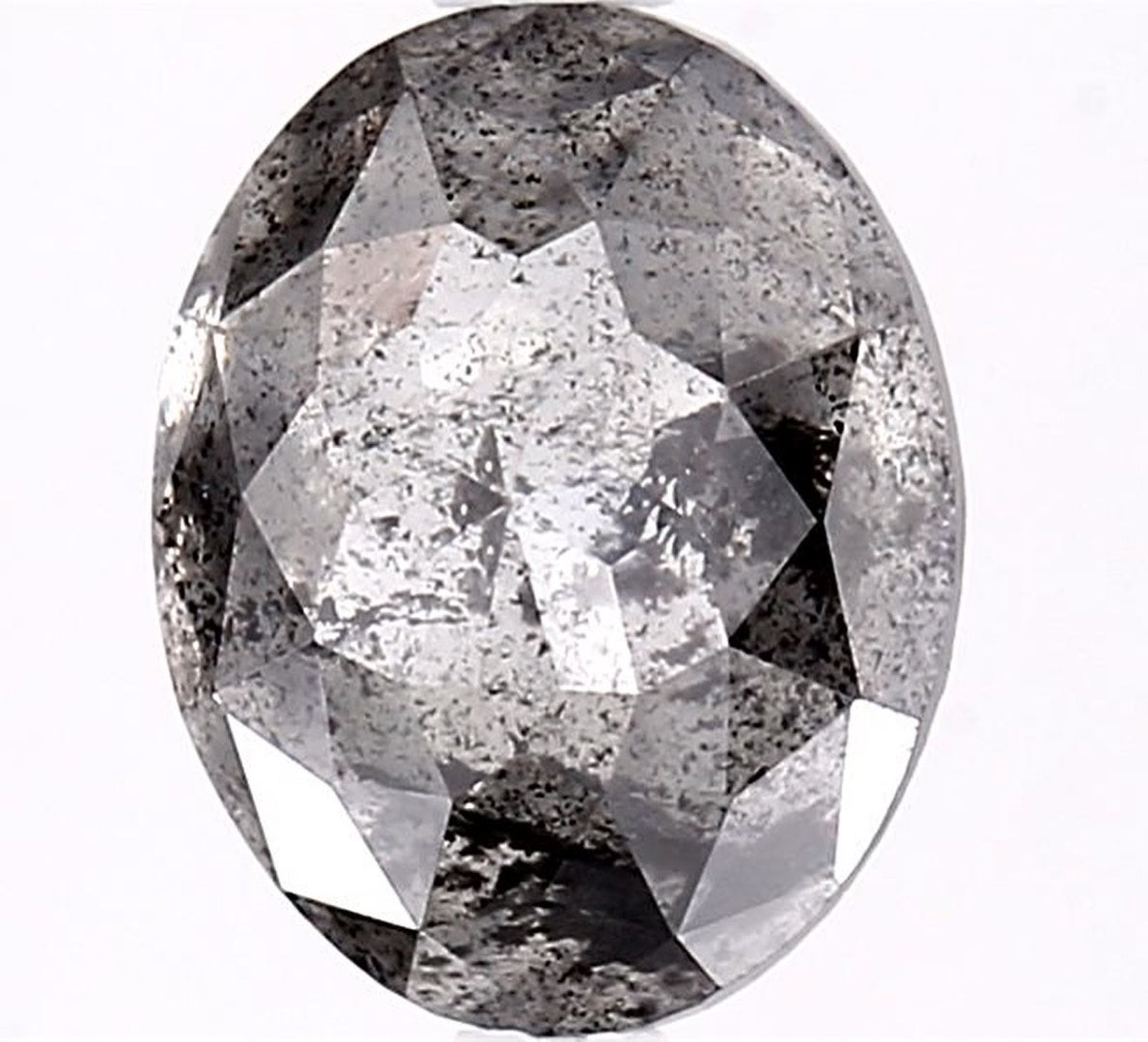 2.84 Carat Salt and Pepper Diamond, Natural Gray Color Oval Loose Diamond for Engagement Ring