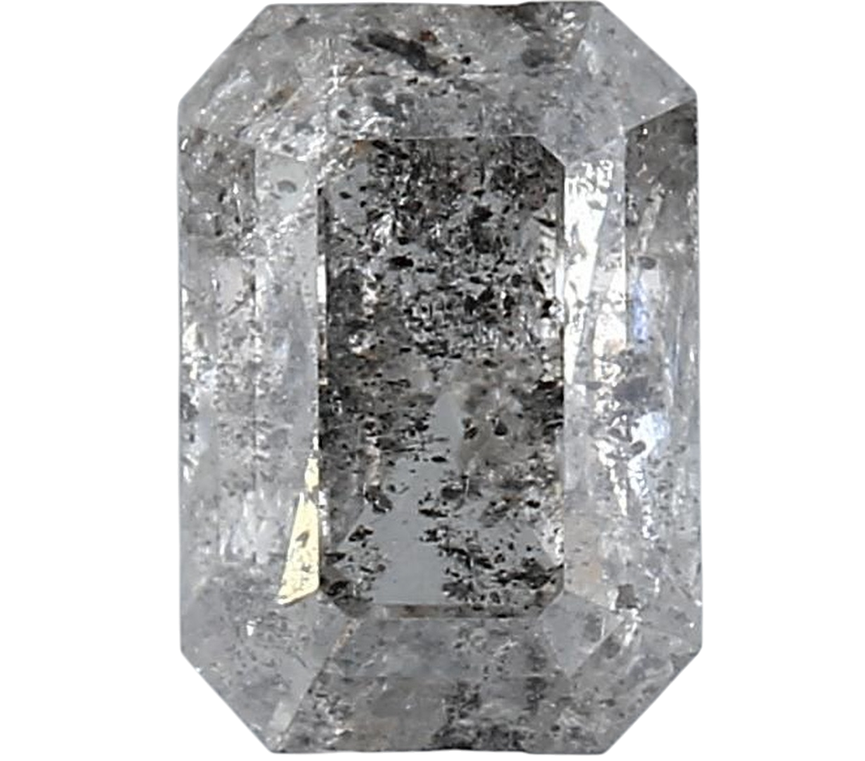 1.21 Carat Salt and Pepper Diamond, Natural Gray Color Emerald Loose Diamond for Engagement Ring