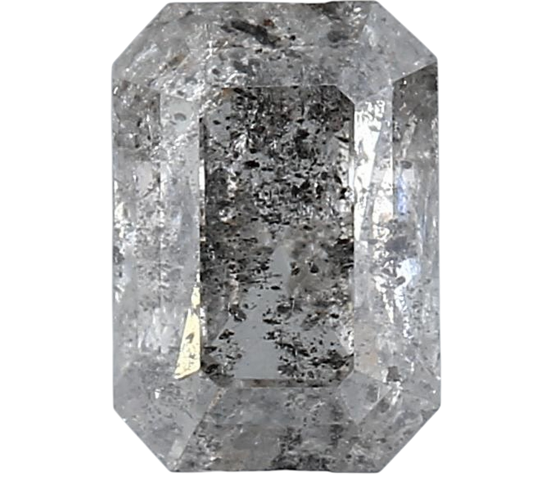 1.21 Carat Salt and Pepper Diamond, Natural Gray Color Emerald Loose Diamond for Engagement Ring