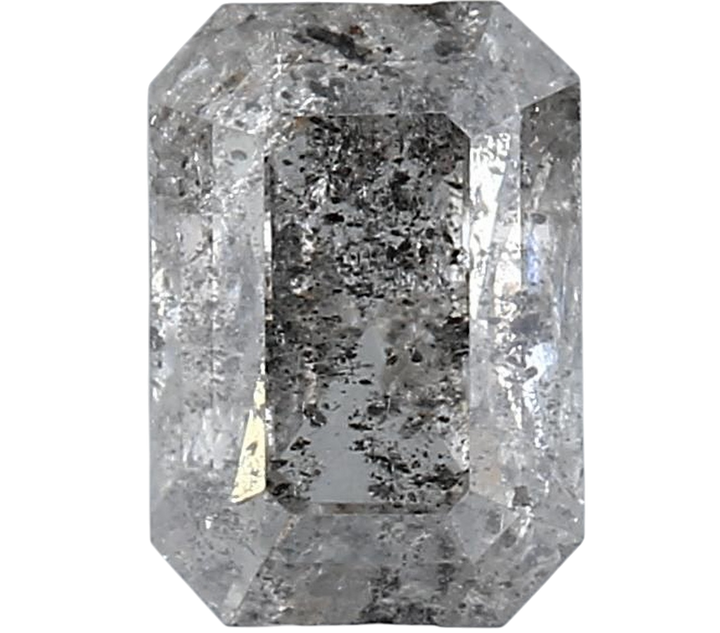 1.21 Carat Salt and Pepper Diamond, Natural Gray Color Emerald Loose Diamond for Engagement Ring