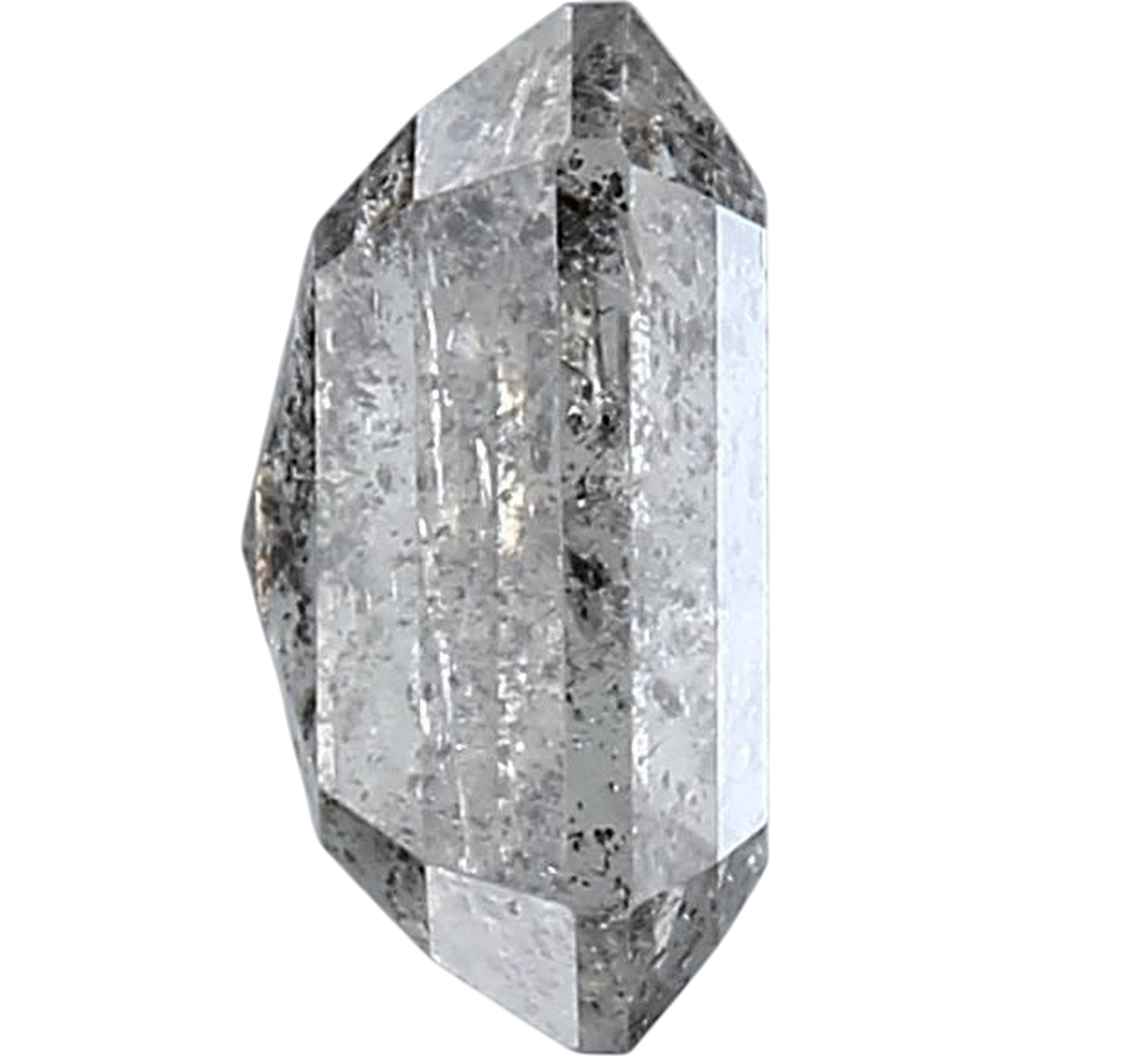 1.21 Carat Salt and Pepper Diamond, Natural Gray Color Emerald Loose Diamond for Engagement Ring