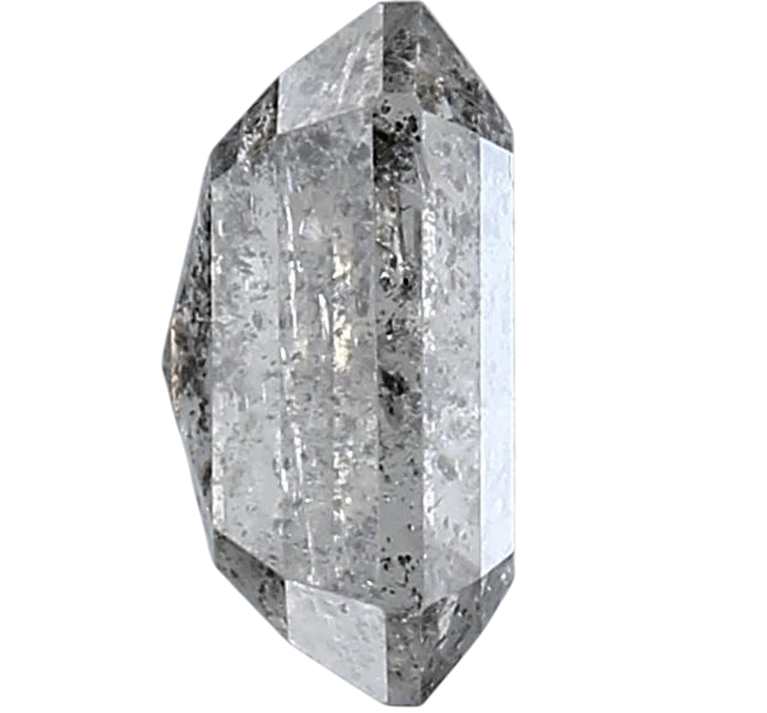 1.21 Carat Salt and Pepper Diamond, Natural Gray Color Emerald Loose Diamond for Engagement Ring
