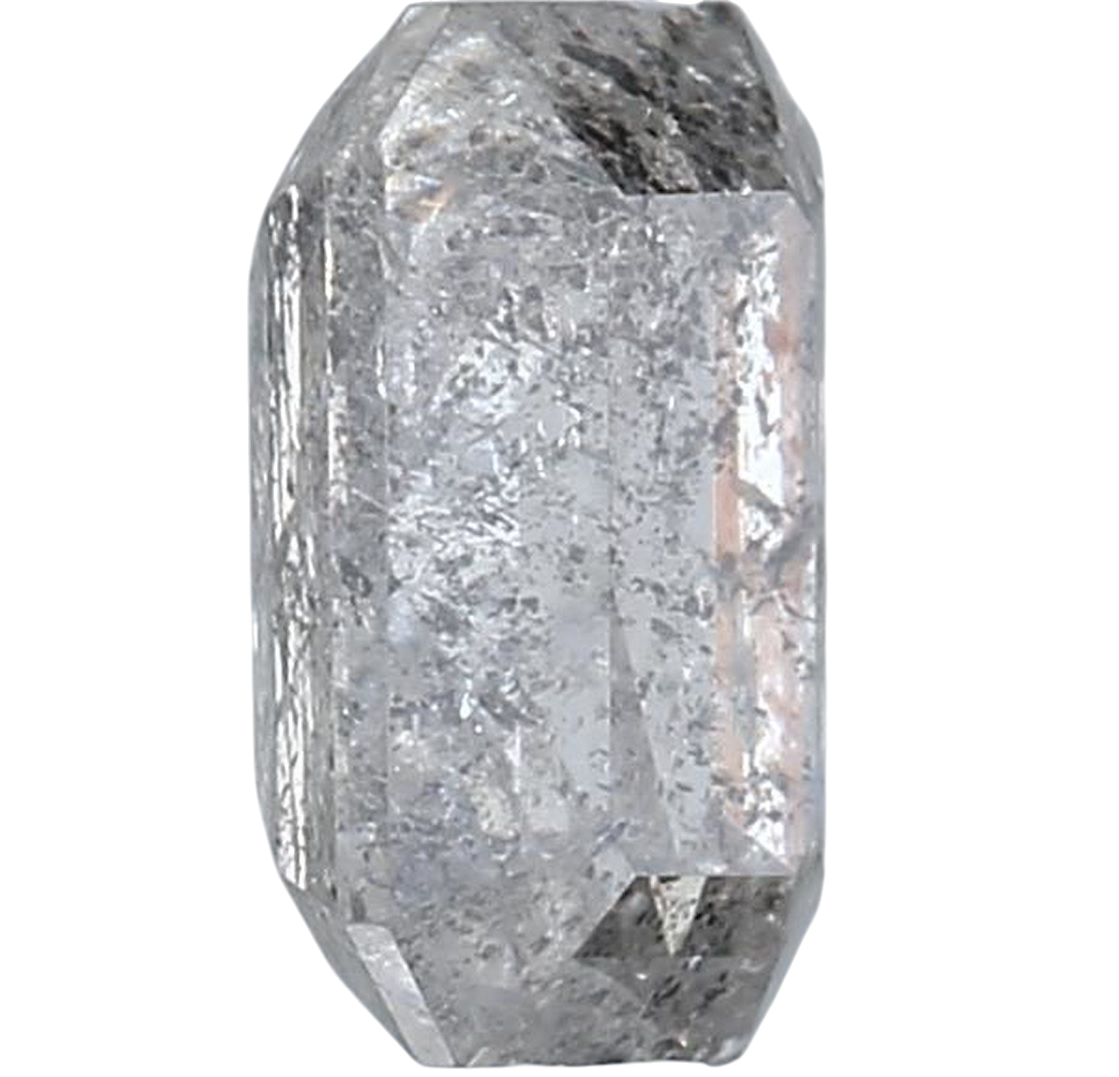 1.21 Carat Salt and Pepper Diamond, Natural Gray Color Emerald Loose Diamond for Engagement Ring