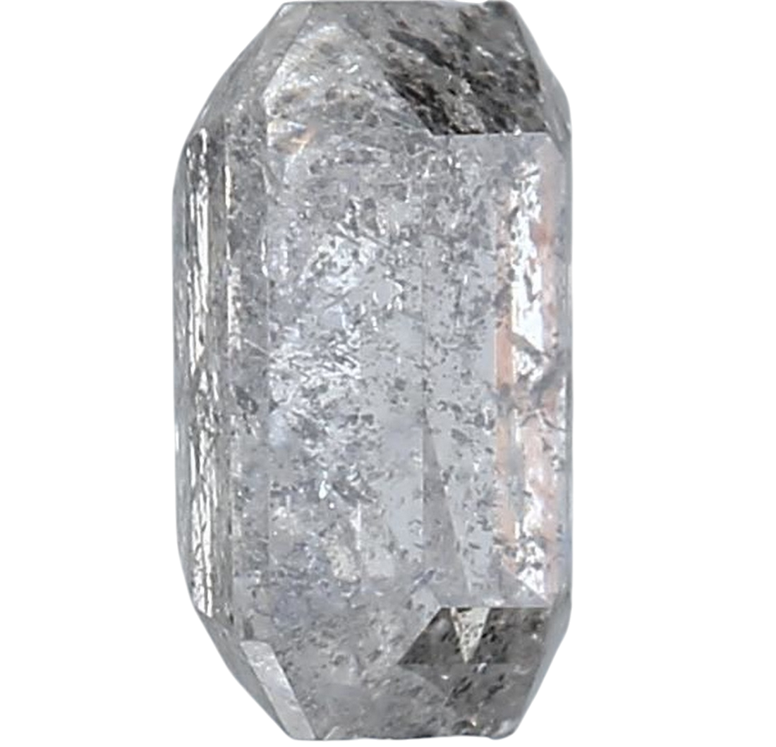 1.21 Carat Salt and Pepper Diamond, Natural Gray Color Emerald Loose Diamond for Engagement Ring