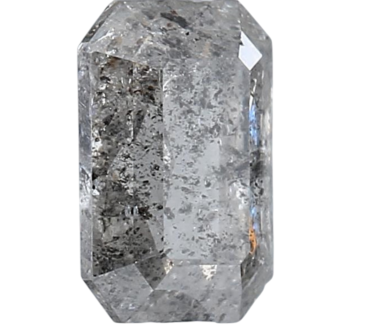1.21 Carat Salt and Pepper Diamond, Natural Gray Color Emerald Loose Diamond for Engagement Ring