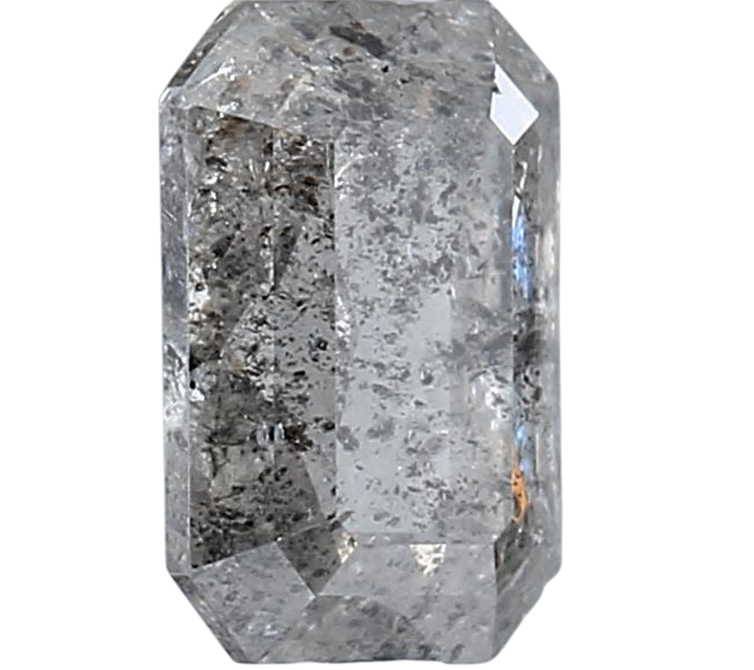 1.21 Carat Salt and Pepper Diamond, Natural Gray Color Emerald Loose Diamond for Engagement Ring