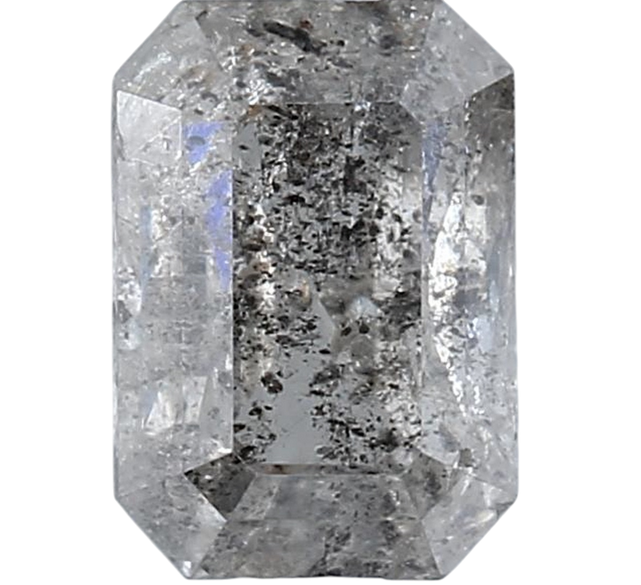 1.21 Carat Salt and Pepper Diamond, Natural Gray Color Emerald Loose Diamond for Engagement Ring