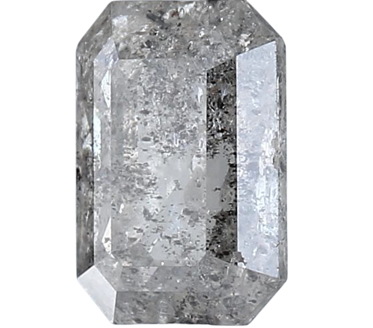 1.21 Carat Salt and Pepper Diamond, Natural Gray Color Emerald Loose Diamond for Engagement Ring