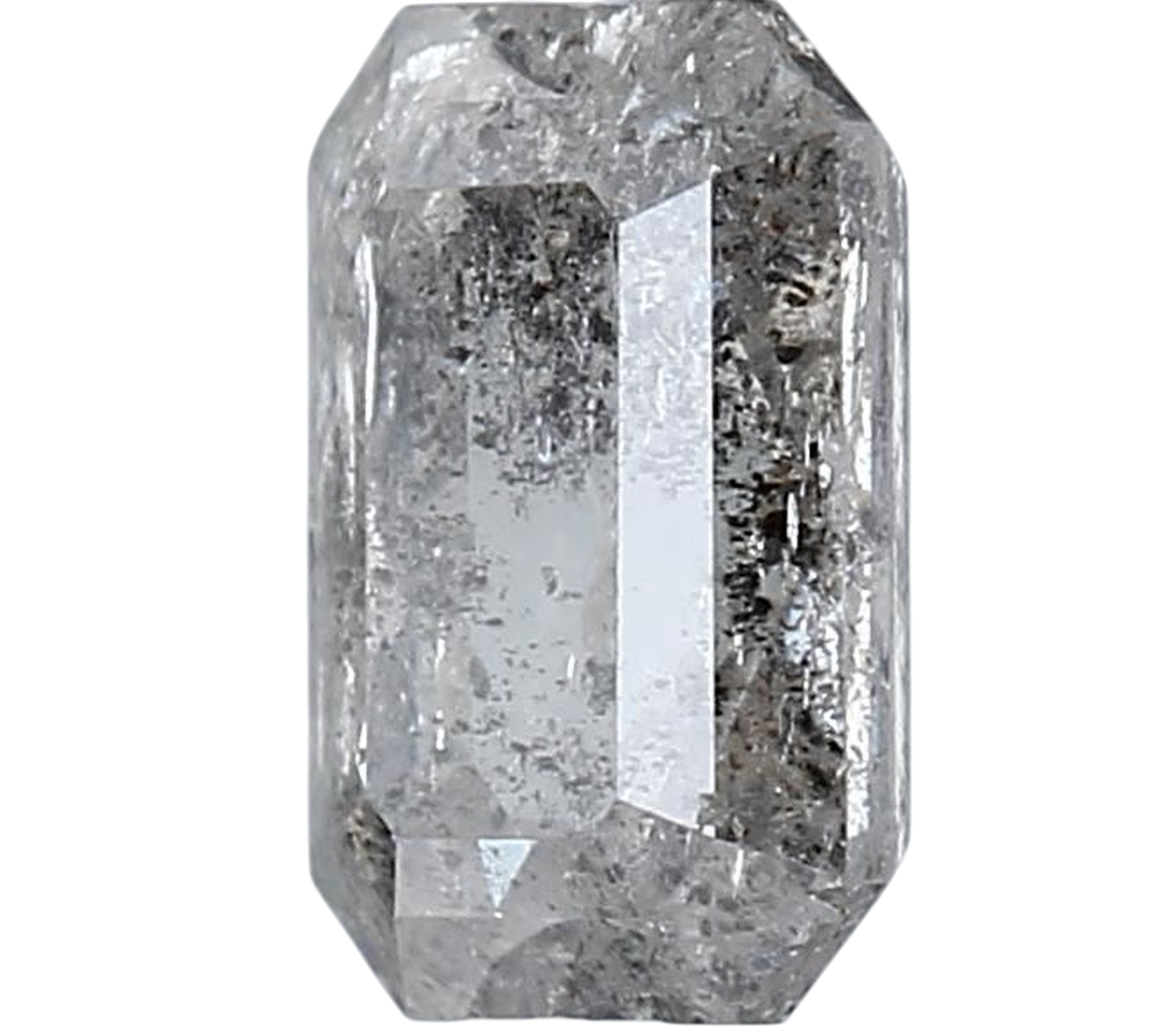 1.21 Carat Salt and Pepper Diamond, Natural Gray Color Emerald Loose Diamond for Engagement Ring