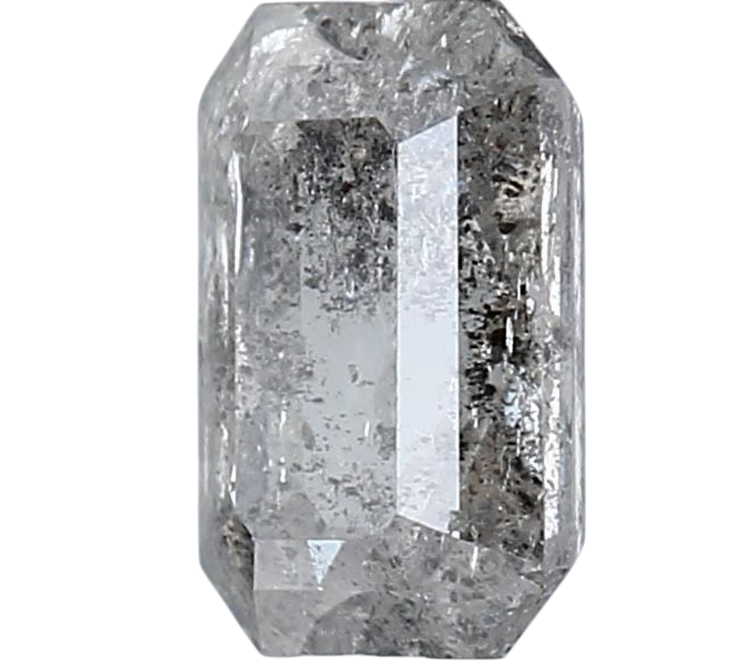1.21 Carat Salt and Pepper Diamond, Natural Gray Color Emerald Loose Diamond for Engagement Ring