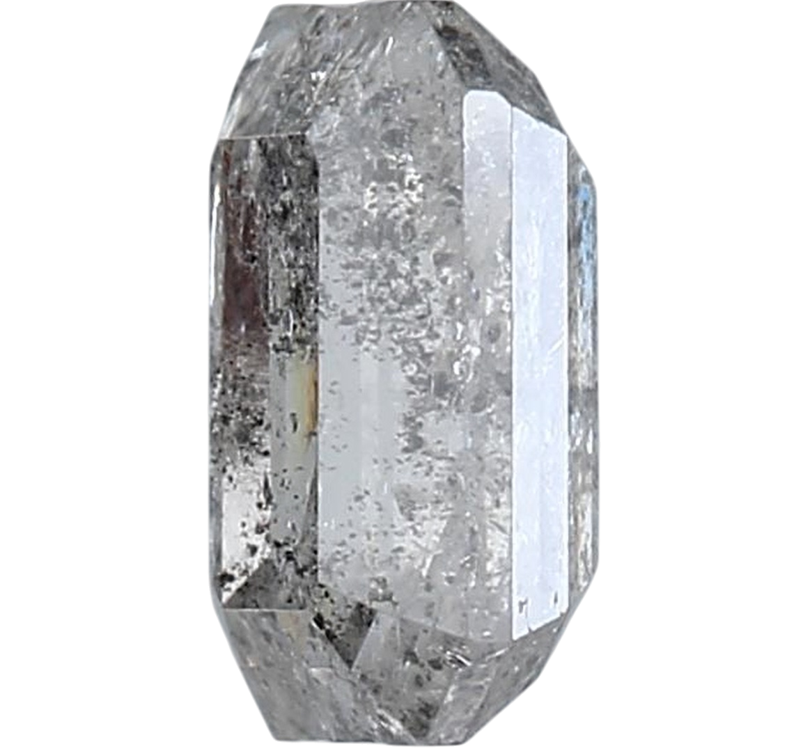 1.21 Carat Salt and Pepper Diamond, Natural Gray Color Emerald Loose Diamond for Engagement Ring