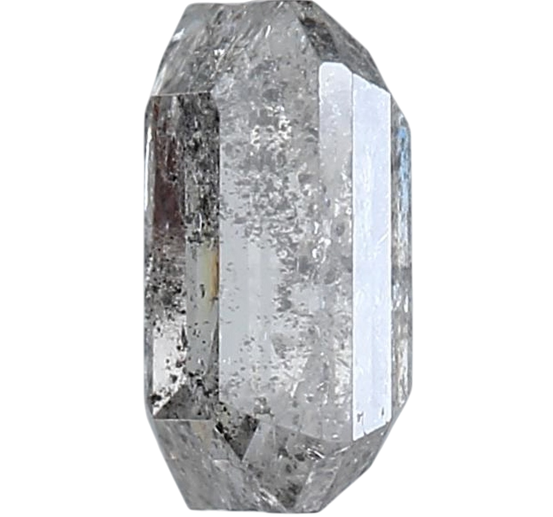 1.21 Carat Salt and Pepper Diamond, Natural Gray Color Emerald Loose Diamond for Engagement Ring