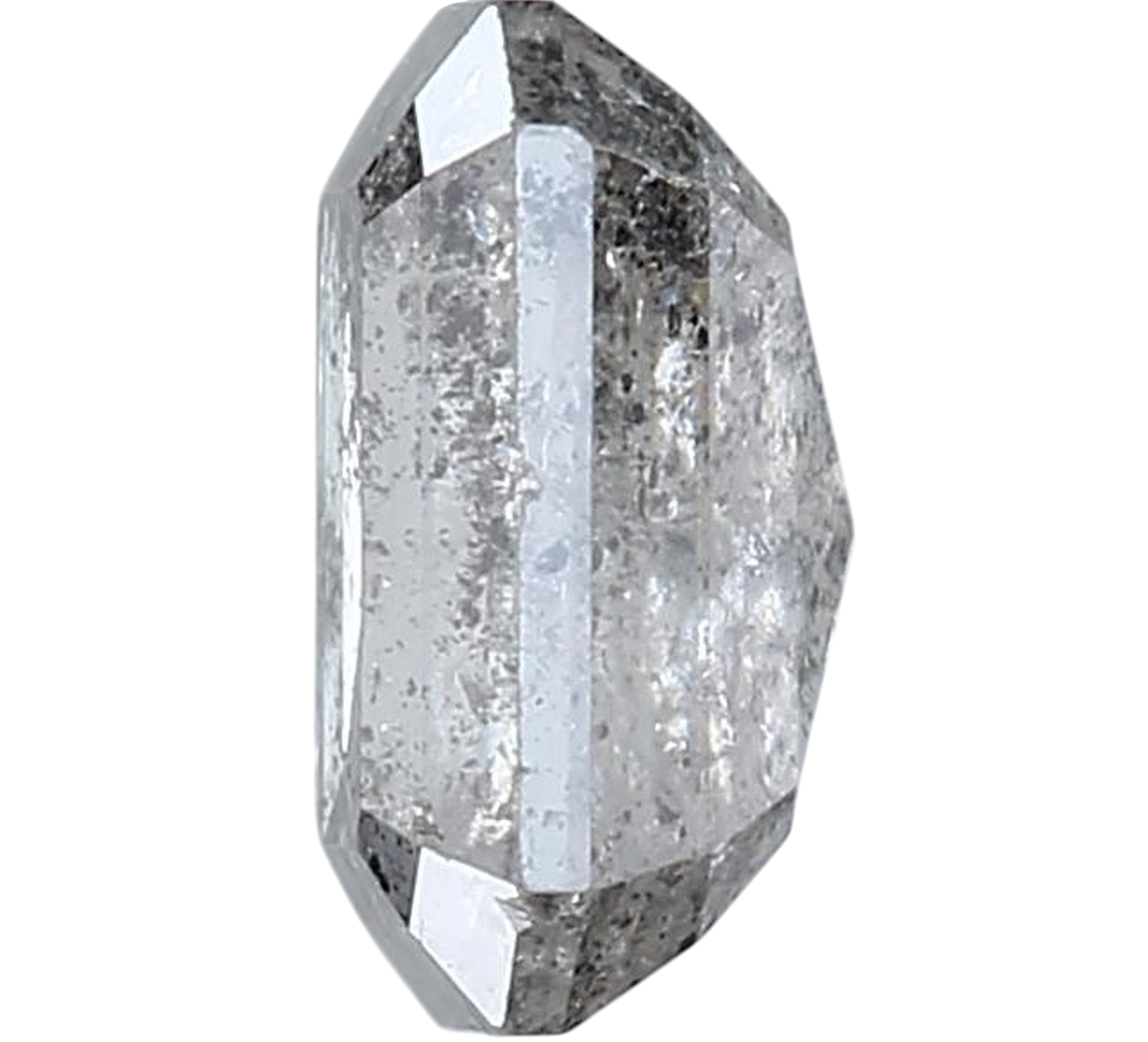 1.21 Carat Salt and Pepper Diamond, Natural Gray Color Emerald Loose Diamond for Engagement Ring