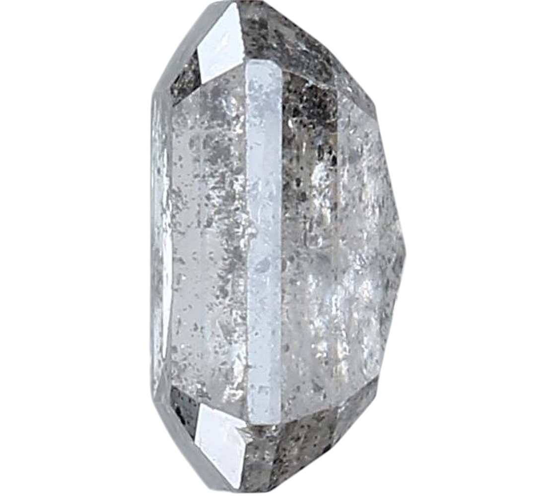 1.21 Carat Salt and Pepper Diamond, Natural Gray Color Emerald Loose Diamond for Engagement Ring