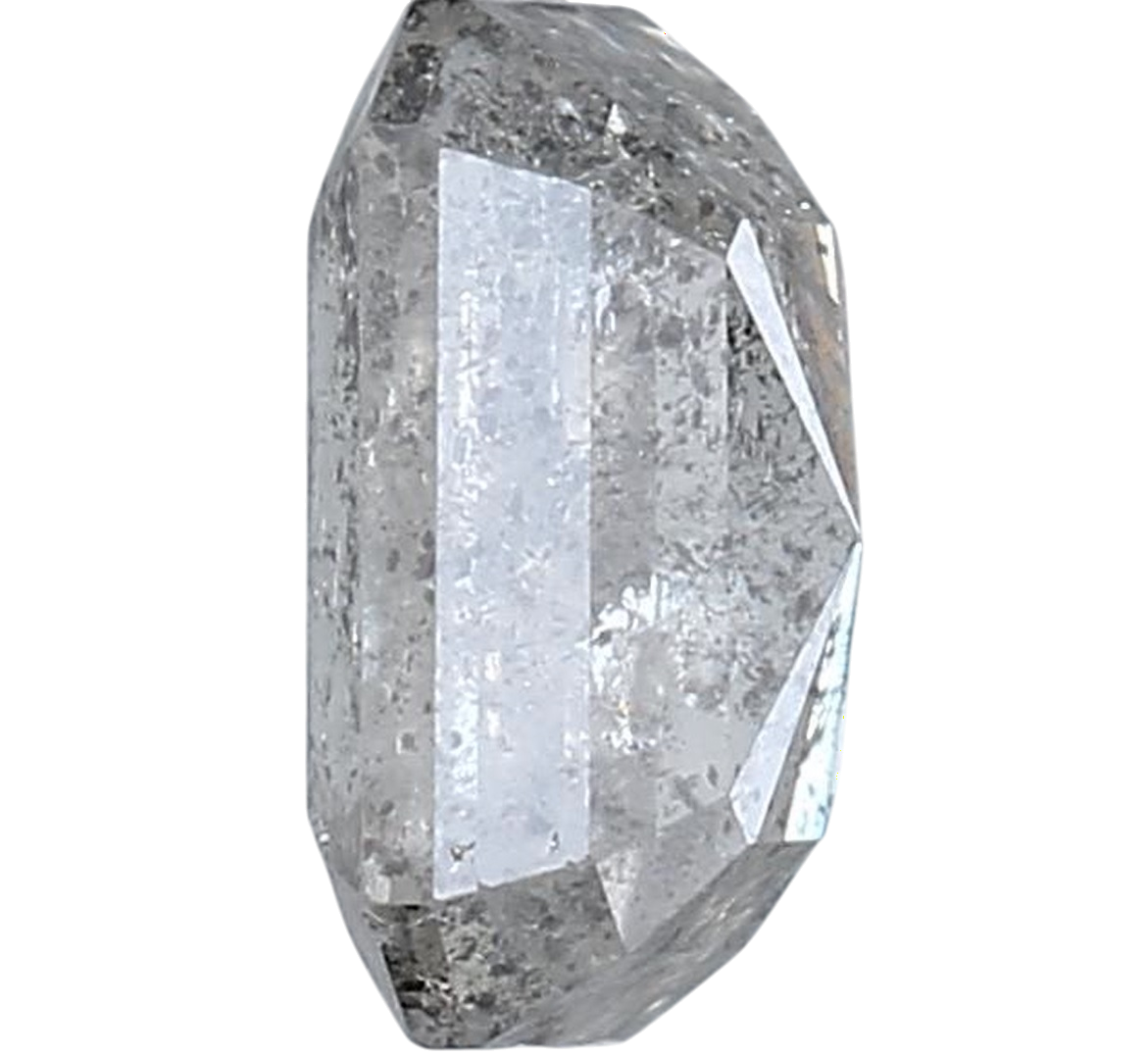 1.21 Carat Salt and Pepper Diamond, Natural Gray Color Emerald Loose Diamond for Engagement Ring