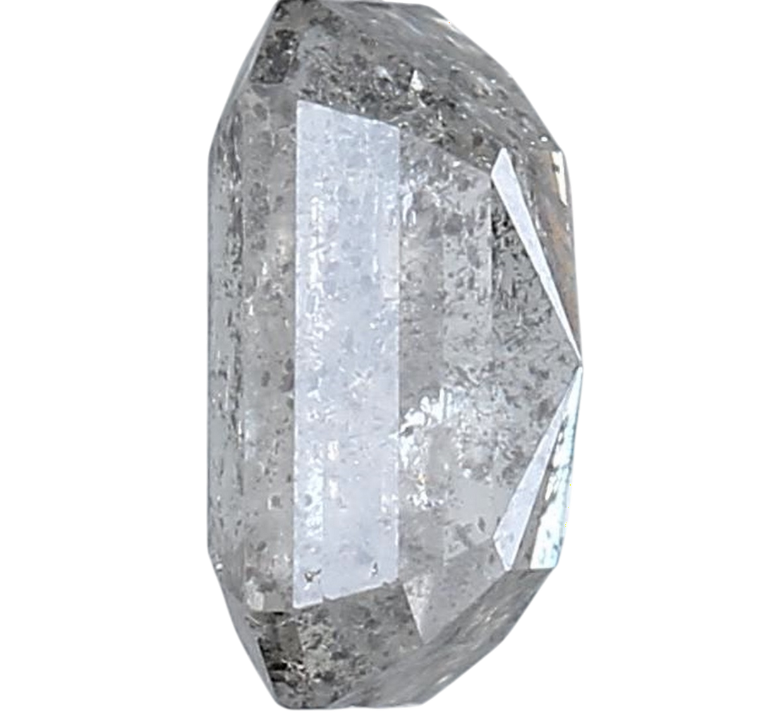 1.21 Carat Salt and Pepper Diamond, Natural Gray Color Emerald Loose Diamond for Engagement Ring