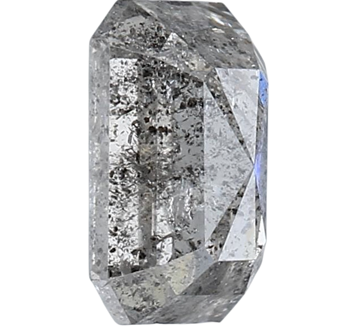 1.21 Carat Salt and Pepper Diamond, Natural Gray Color Emerald Loose Diamond for Engagement Ring