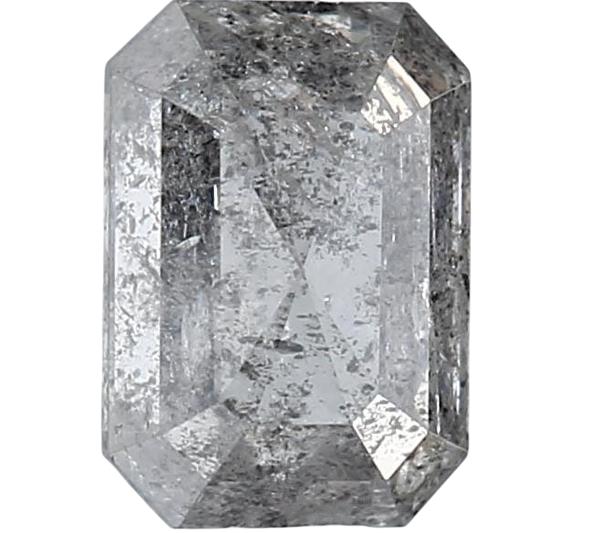 1.21 Carat Salt and Pepper Diamond, Natural Gray Color Emerald Loose Diamond for Engagement Ring