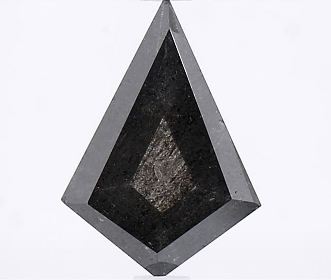 1.05 Carat Salt and Pepper Diamond, Natural Gray Color Kite Loose Diamond for Engagement Ring