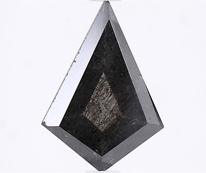 1.05 Carat Salt and Pepper Diamond, Natural Gray Color Kite Loose Diamond for Engagement Ring