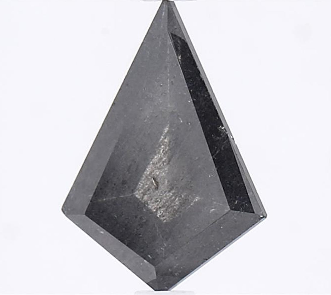 1.05 Carat Salt and Pepper Diamond, Natural Gray Color Kite Loose Diamond for Engagement Ring