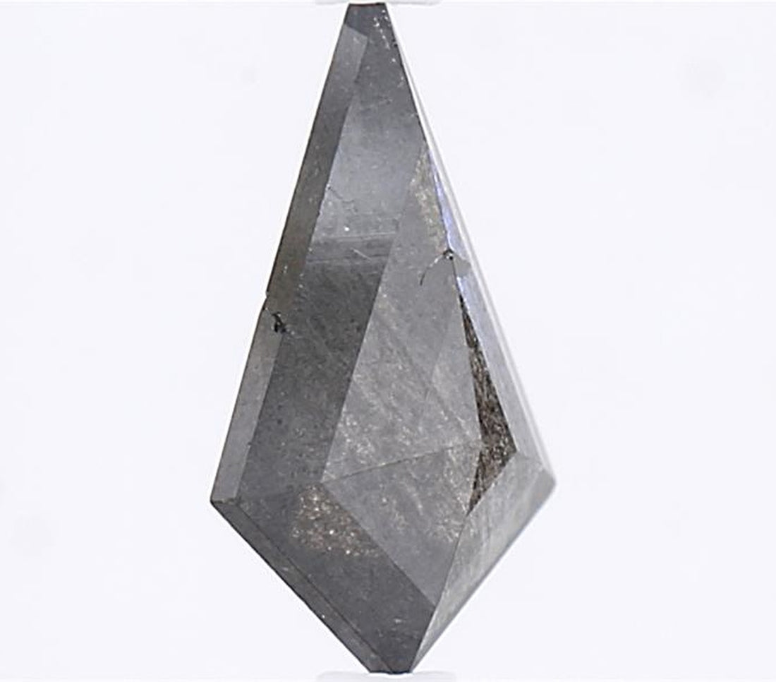 1.05 Carat Salt and Pepper Diamond, Natural Gray Color Kite Loose Diamond for Engagement Ring