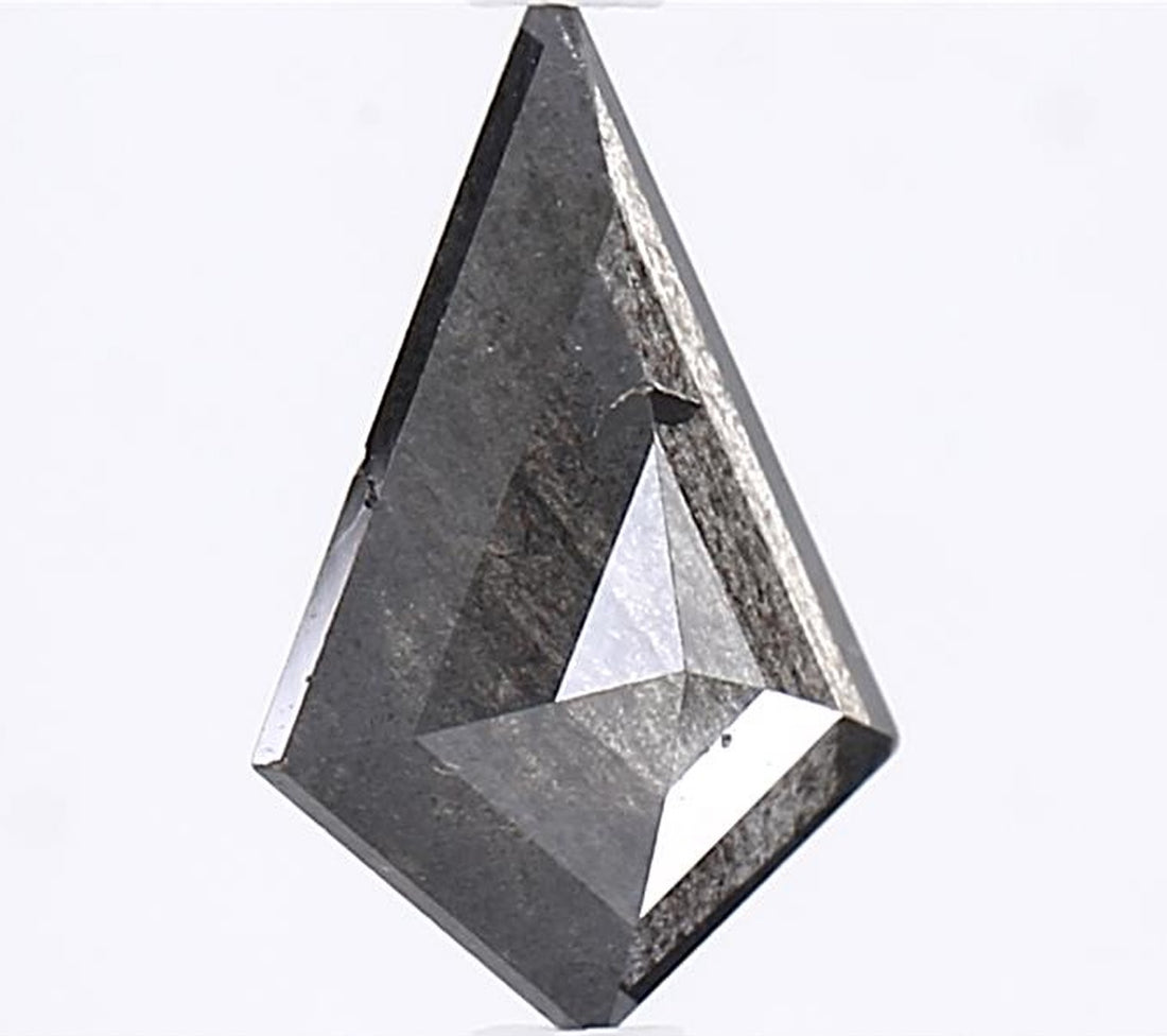 1.05 Carat Salt and Pepper Diamond, Natural Gray Color Kite Loose Diamond for Engagement Ring