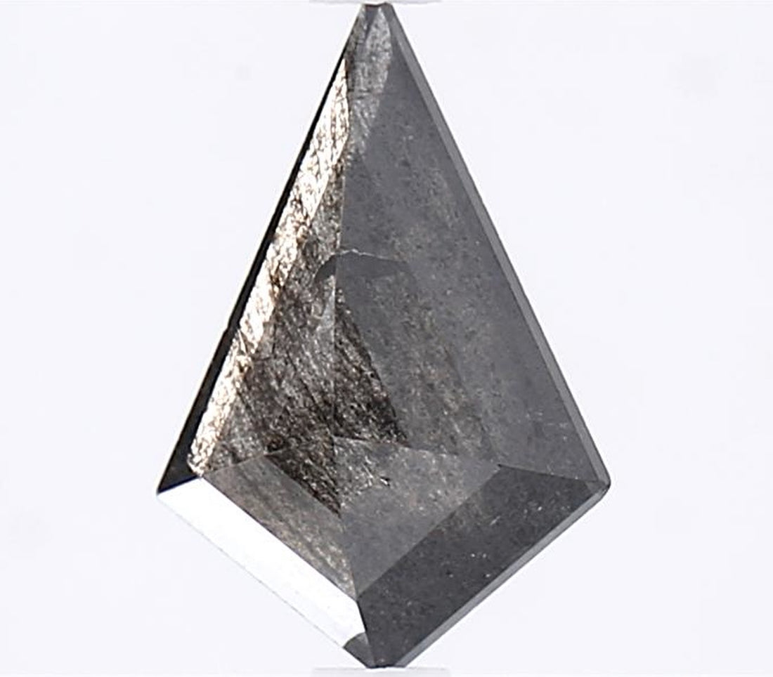 1.05 Carat Salt and Pepper Diamond, Natural Gray Color Kite Loose Diamond for Engagement Ring