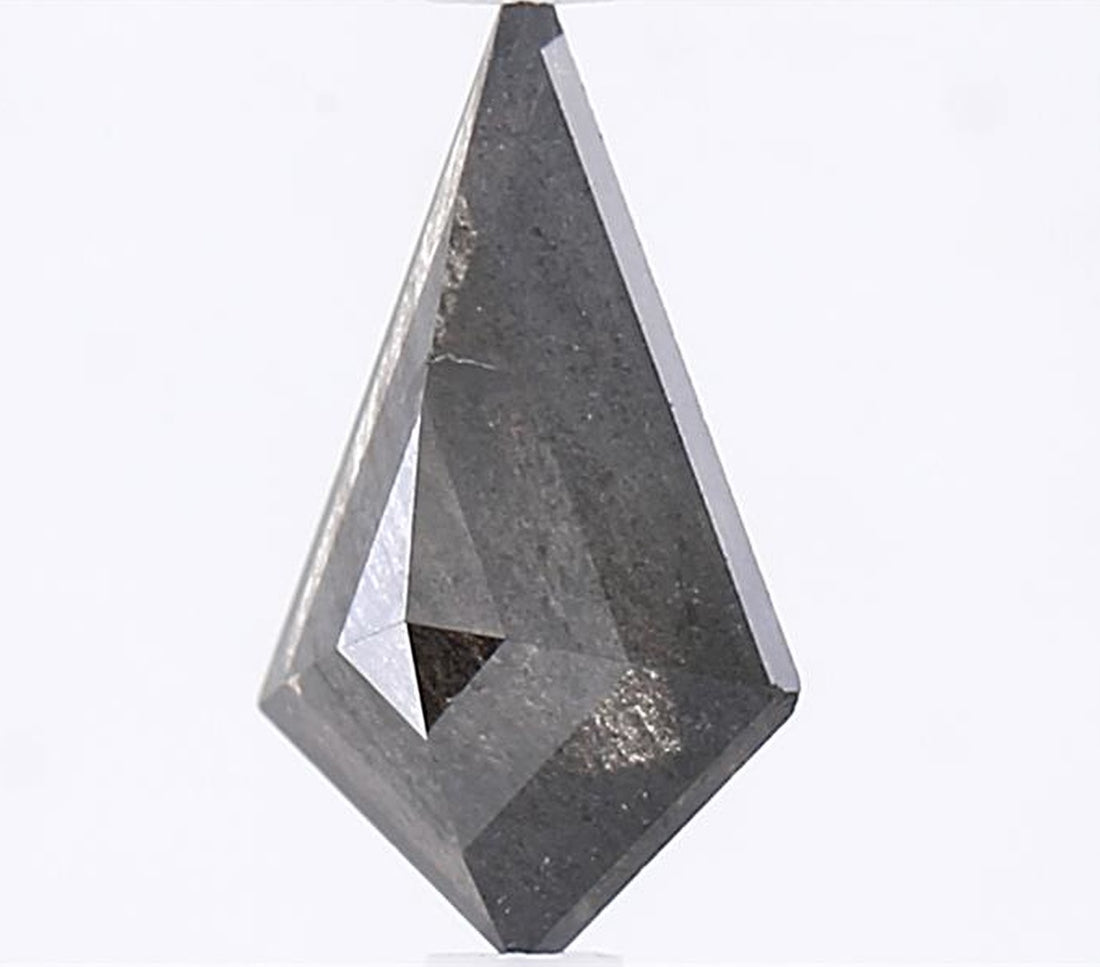 1.05 Carat Salt and Pepper Diamond, Natural Gray Color Kite Loose Diamond for Engagement Ring