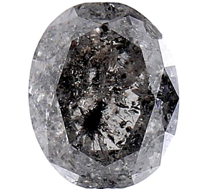 1.83 Carat Salt and Pepper Diamond, Natural Gray Color Oval Loose Diamond for Engagement Ring